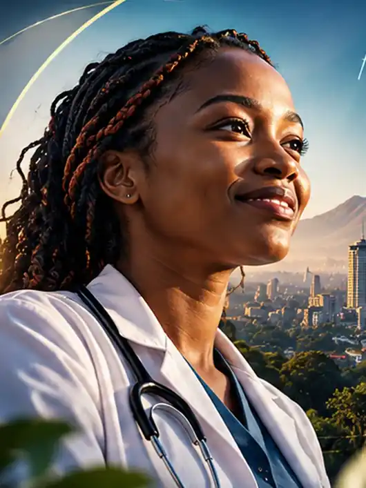 Illustrative image of a healthcare professional working with a young person